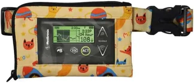 Abdominal belt for insulin pumps with window for children - Space Cats (63-85 cm)