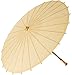 Luna Bazaar Paper Parasol (32-Inch, Ivory) - Chinese/Japanese Paper Umbrella - For Weddings and Personal Sun Protection
