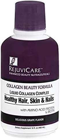 Rejuvicare, Collagen Beauty Formula, Liquid Collagen Complex, Healthy Hair, Skin & Nails, Delicious Grape Flavor, 4Pack (16 fl oz (480 ml))