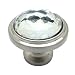 Cosmas 5317SN-C Satin Nickel Cabinet Hardware Round Knob with Clear Glass - 1-1/4" Diameter