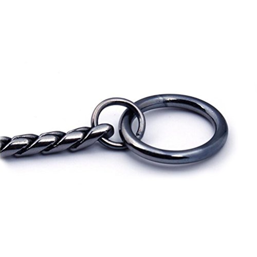 SGODA Black Dog Chain Collar Choke Pet Training Snake Collar with Heavy Links, 20 in, 4 mm