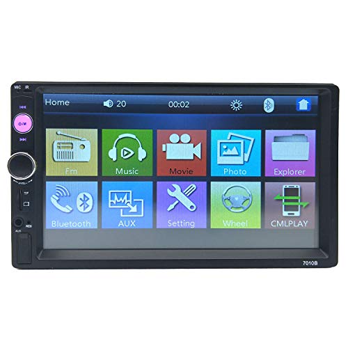 CACA Double Din Car Stereo Receiver 7 Inch Touchscreen in Dash Audio Video Player Bluetooth FM Radio MP3/4/5 TF/USB/AUX,Remote Control,Backup Camera