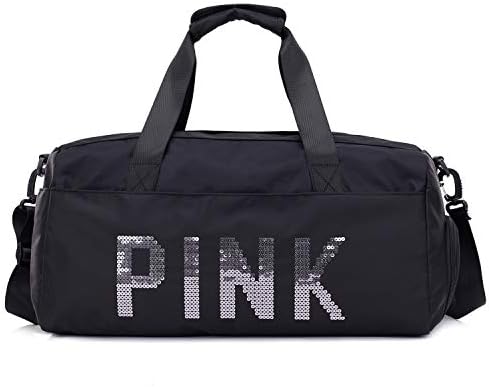 Forestfish Swimming Travel Gym Bag Sports Duffel Bag with Dry Wet Pocket Shoes Compartment for Men Women, Black