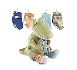 Baby Aspen Toy and Baby Socks Gift Set, Croc in Socks Plush, Green