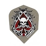 1 Set of 3 Dart Flights - 4008 - Dimplex Skull Spade Standard Double Thick Dimpled Flights