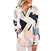 Pop lover Women's Casual Floral Printed Blouses Geometric Pattern Fashion Tops
