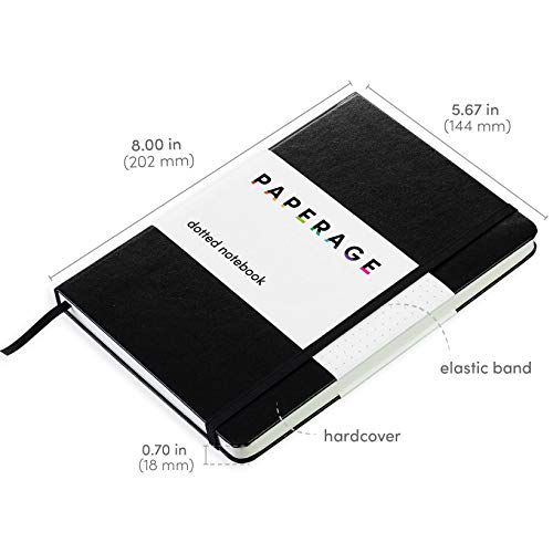 PAPERAGE Dotted Journal Notebooks, 3 Pack, (Black), 160 Pages, Medium 5