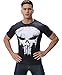 Red Plume Men's Film Super-Hero Skull Logo Sports Shirt Running Party Short Sleeve Tee (L)