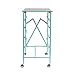 Origami Wheeled Folding Steel 5 Drawer Storage Kitchen Cart Wood Top, Turquoise