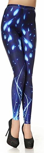 Galaxy Leggings High Waist Stretchy Seamless Workout Pants Nebula Print Leggings Petite,White Spot