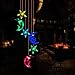SUMERSHA Moon Star Wind Chime, Color Changing LED Solar Mobile Star Moon Wind Chimes Hanging Outdoor Solar Lights for Home Party Yard Garden Night Decoration (Star Moon Light)