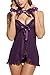 Avidlove Womens Lingerie Tie Front Lace Babydolls Mesh Chemises