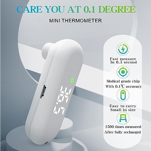 Medical Forehead Thermometer, Rechargeable Thermometer for Adults and Kids, Portable Infrared Digital Thermometer with Fever Alarm and LCD Display, Fast Accurate 1s Instant Results (Black)