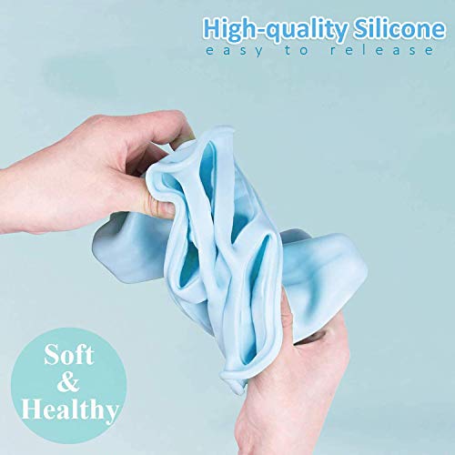 Popsicle Molds for Kids, Teetookea 6 Pieces Silicone Ice Pop Molds, Reusable Popsicle Maker with Silicone Funnel & Cleaning Brush (Blue)