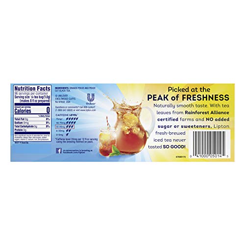 Lipton Family-Size Iced Tea Bags Picked At The Peak of Freshness Unsweetened Tea Can Help Support a  - //coolthings.us