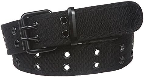 Mokor Art Double Hole Grommets Canvas Web Belt Black XXXL - 46~49\