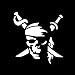 Pirate Jolly Roger Decal Vinyl Sticker|Cars Trucks Vans Walls Laptop| White |5.5 x 5.25 in|LLI269