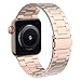iiteeology Lightweight Stainless Steel Band Designed for Apple Watch Ultra 3 & Ultra 2, Series 1-11, 46mm, 45mm, 44mm, 42mm, Replacement iWatch Bands for Men & Women,Rose Gold