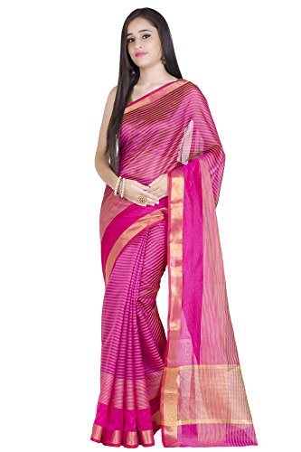 Chandrakala Art Silk Striped Banarasi Saree