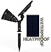 Perfectwo Solar Spotlights, 2-in-1 Colored Adjustable 4 LED Wall/Landscape Solar Lights with Automatic On/Off Sensor, 2 Pack