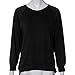 Orangeskycn Loose Women Long Sleeve Tunic Top Ladies Pullover Blouse Shirt (L, Black)