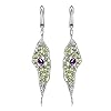D&XQX Naturel Amethyst Peridot Gemstone Boucles d’oreilles Longues 925 Sliver Goutte Vintage Palais Boucles d’oreilles…