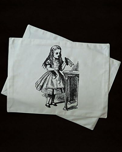 Alice In Wonderland Vintage Table Placemat - Set of 2- Beige Retro Cotton Table Setting - Ask Alice | UBU Republic