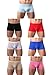 Gudan Mens Silk Underwear Sexy Seamless Boxer Briefs Short Leg Pack (7Pack, L (US)=Waist:34