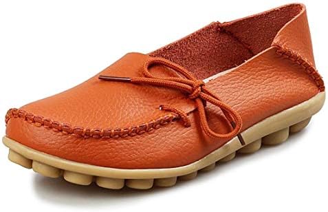 WYSBAOSHU Women's Leather Loafers Flats Slip On Moccasins Casual Driving Shoes