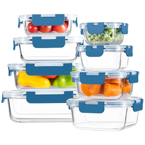 Glass Food Storage ContainersSnap Locking Lids