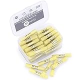 50 PCS Wirefy Heat Shrink Butt Connectors - Yellow 12-10 AWG Electrical Crimp Terminals - Insulated Waterproof Marine Grade Wire Terminals Kit - Underground Wire Splice Kit