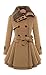 Babyonline Women's Fashion Faux Fur Lapel Double-breasted Thick Wool Trench Coat