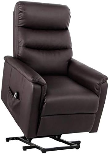Aoxun Recliner Power Lift Chair Wall Hugger PU Leather Remote Control (No Heat& Message)