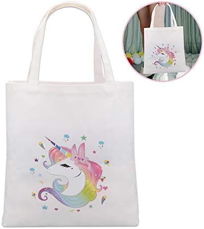 Lingpeng Unicorn Tote Bag for Girls Unicorn Party Gifts,Unicorn shopping Bag/Grocery Bag/Beach Bag/School Bag/Office Bag (Style B)