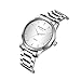 Valentine's Romantic His and Hers Wrist Watches,fq240 Silver Stainless Steel Pair Wristwatches for Men Women White Face Set of 2
