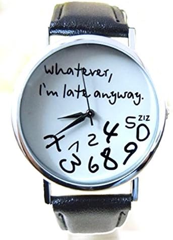PlanetZia Whatever, I'm Late Anyway Watch with White Dial and Purple Buckle Band XA-WLAW