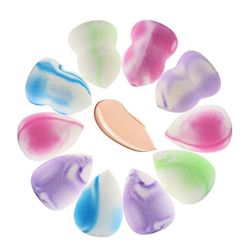 Franterd 10PCS Pro Beauty Flawless Makeup Foundation Puff Multi Shape Sponges Blender