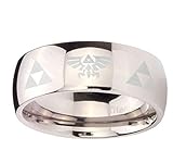 The Legend of Zelda Titanium Steel Triforce Costume Ring Silver Color (8)
