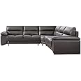 American Eagle Furniture Italian Leather Sectional in Dark Gray