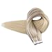 Full Shine Tape in Hair Extensions 16 Inch Real Hair Tape Extensions Balayage Nordic Color 18 Fading to 22 and 60 Platinum Blonde 20 Pieces 50 Grams Glue on Hair Extensions