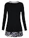 Timeson Casual Tops For Women, Ladies Casual Tunic Shirt V Neck Floral Long Sleeve Tunic Top For Junior For Leggings(Black,Large)