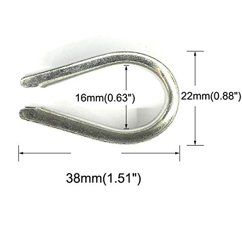 HEVERP 30 PCS M6 Stainless Steel Thimble for 7/32-1/4 Inches Diameter Wire Rope/Cable