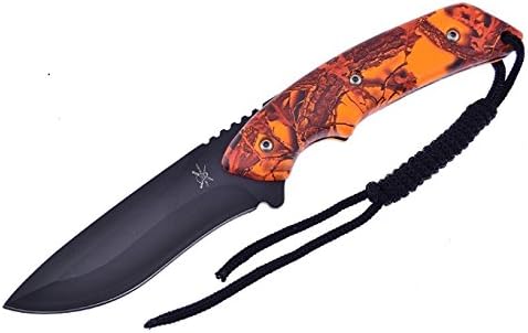 Black Stainless Steel 9" Sharp Blade Strong Knife Security Lanyard Custom Designer Handle Survival Tactical Weapon