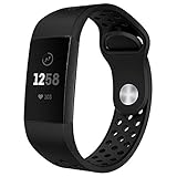 NO1seller Top Bands Compatible for Fitbit Charge 3 Small Large, Soft Silicone Sport Strap with Air Holes Replacement Wristband for Fitbit Charge 3 and Charge 3 SE Fitness Tracker