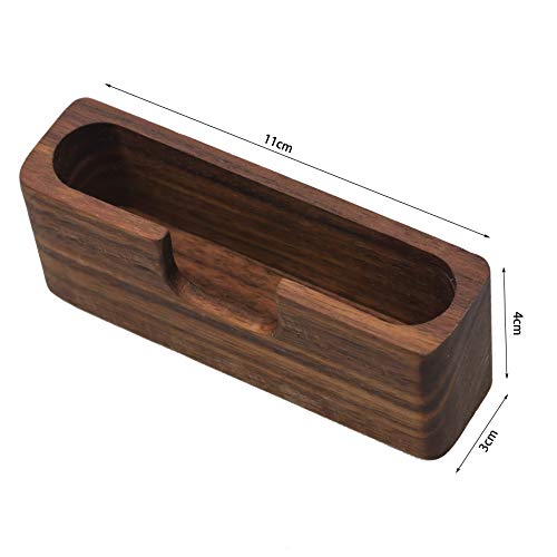 Muhuyi Wood Business Card Display Holder Office Business Card Desk Holder Business Card Stand Business Card Holder, 2 Pack
