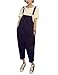 Yeokou Women's Loose Baggy Cotton Wide Leg Jumpsuit Rompers Overalls Harem Pants