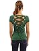 PattyBoutik Women's Scoop Neck Lace Up Back Blouse