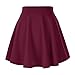 Urban CoCo Women's Basic Versatile Stretchy Flared Casual Mini Skater Skirt (Medium, Wine Red)