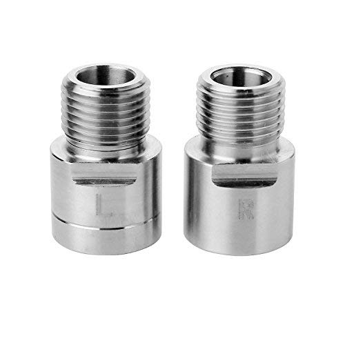 Aolvo Bike Pedal Extenders, Stainless Steel Foot Pedal Extenders, 9/16″ Universal Fit Bike Pedal Cleat Spacer Extenders Adapters for Any Bike SPD MT MTB BMX Road Street Bicycle – Extended 15 mm