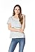 Bearsland Maternity Women's Striped Short Sleeves Maternity Nursing Top gray/white,Graywhite,Large